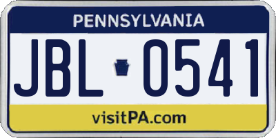 PA license plate JBL0541