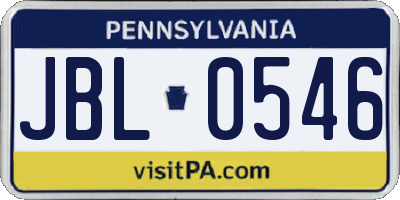 PA license plate JBL0546