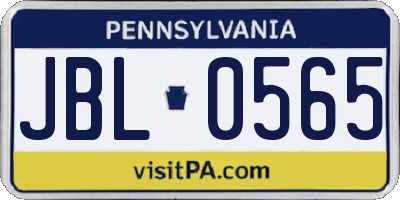 PA license plate JBL0565