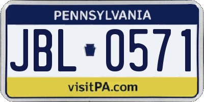 PA license plate JBL0571