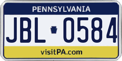 PA license plate JBL0584