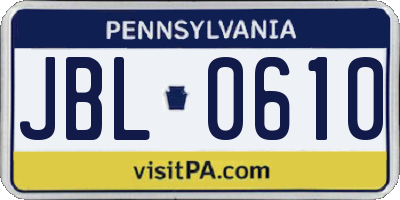 PA license plate JBL0610