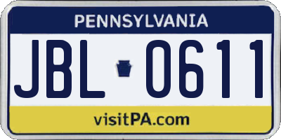 PA license plate JBL0611