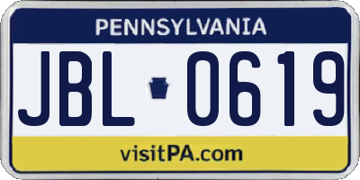 PA license plate JBL0619