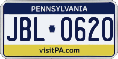 PA license plate JBL0620
