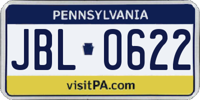 PA license plate JBL0622