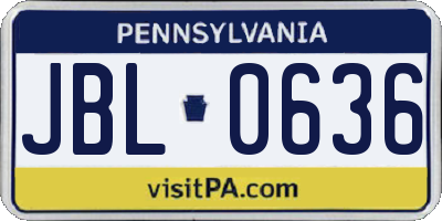 PA license plate JBL0636