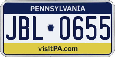 PA license plate JBL0655