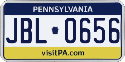 PA license plate JBL0656