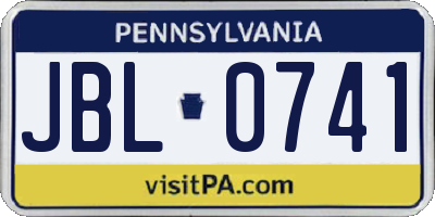 PA license plate JBL0741