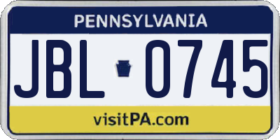 PA license plate JBL0745
