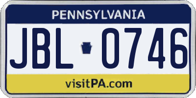 PA license plate JBL0746