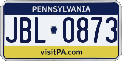 PA license plate JBL0873