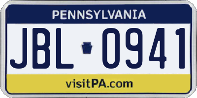 PA license plate JBL0941