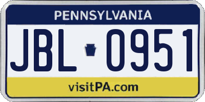 PA license plate JBL0951