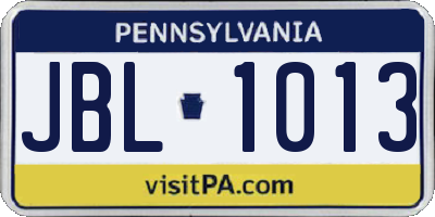 PA license plate JBL1013