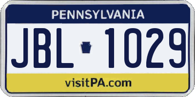 PA license plate JBL1029