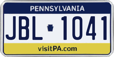 PA license plate JBL1041