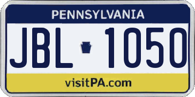 PA license plate JBL1050