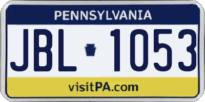 PA license plate JBL1053