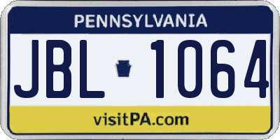 PA license plate JBL1064