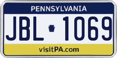 PA license plate JBL1069