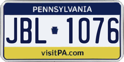 PA license plate JBL1076