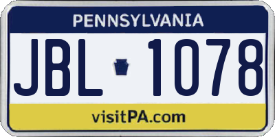 PA license plate JBL1078