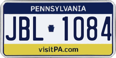 PA license plate JBL1084