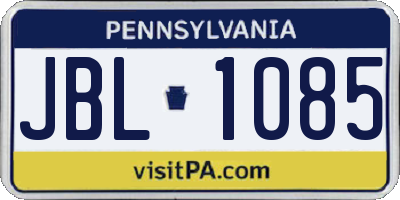 PA license plate JBL1085