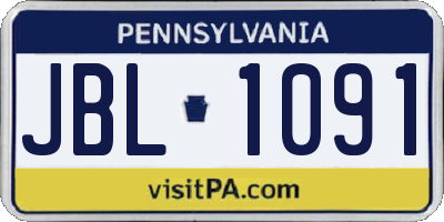 PA license plate JBL1091