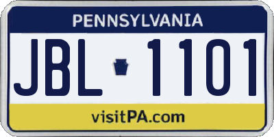 PA license plate JBL1101