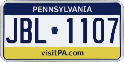 PA license plate JBL1107