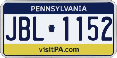 PA license plate JBL1152