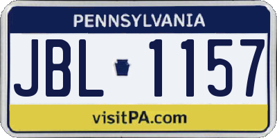 PA license plate JBL1157