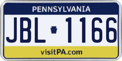PA license plate JBL1166