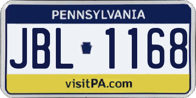 PA license plate JBL1168