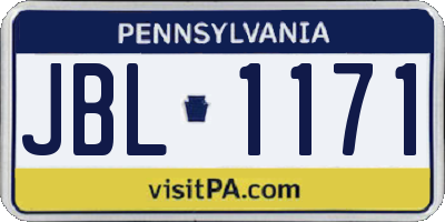 PA license plate JBL1171