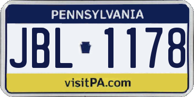 PA license plate JBL1178