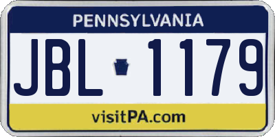 PA license plate JBL1179