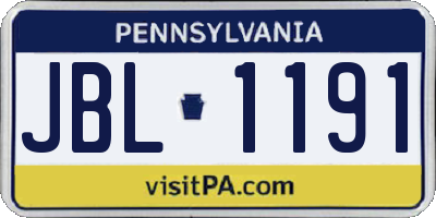 PA license plate JBL1191