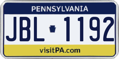 PA license plate JBL1192