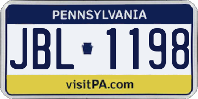 PA license plate JBL1198