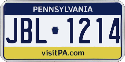 PA license plate JBL1214