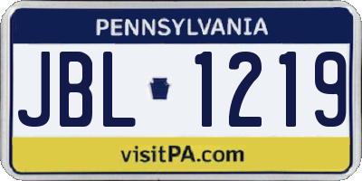 PA license plate JBL1219