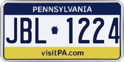 PA license plate JBL1224
