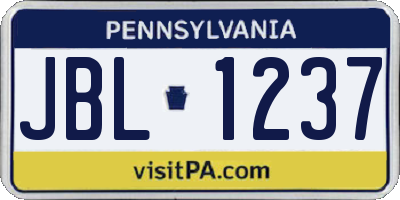 PA license plate JBL1237