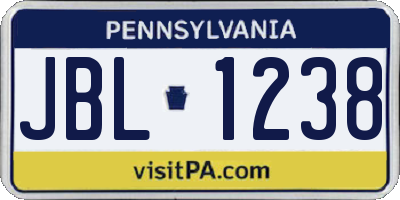 PA license plate JBL1238