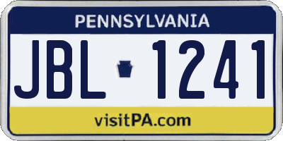 PA license plate JBL1241