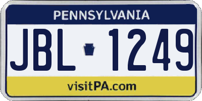 PA license plate JBL1249
